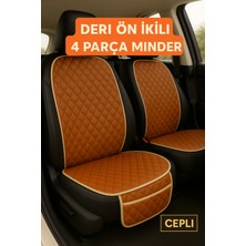 Audi A4 B8 2008-2015 Uyumlu Suni Deri Oto Koltuk Minderi Silinebilir Leke Tutmaz Kapitone 2'li Taba