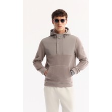 AVVA Erkek Gri Kapüşonlu Soft Touch Polar Regular Fit Sweatshirt A52Y1268