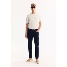 AVVA Erkek Lacivert Klasik Bel Pamuklu Rins Yıkamalı Berlin Slim Fit Jean Pantolon A52Y3531