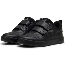 Puma Courtflex V3 V Ps Erkek Çocuk Günlük Spor Ayakkabı Nefes Alabilir Yapı ile Siyah