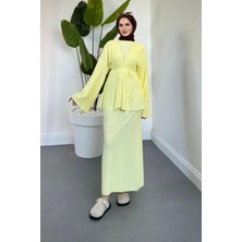 Miren Jileli Hırka Takım Butter Yellow
