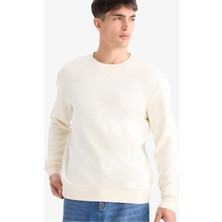DeFacto Regular Fit Bisiklet Yaka Basic Düz Kalın Sweatshirt T3777AZ25AU
