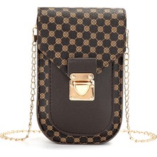 Niko Retro Tarzı Geometrik Baskılı Cep Telefonu Tek Omuz Çapraz Omuz Çantası (Yurt Dışından)