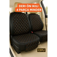 Kia Cerato 2009-2013 Uyumlu Suni Deri Oto Koltuk Minderi Silinebilir Leke Tutmaz Kapitone 2'li Siyah Turuncu