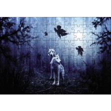 Cakapuzzle  Ormanda Beyaz Kurtlar 120 Parça Puzzle Yapboz Mdf (Ahşap)