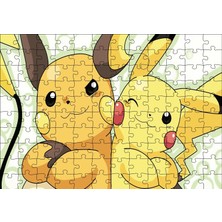 Cakapuzzle  Pikachu And Raichu 120 Parça Puzzle Yapboz Mdf (Ahşap)