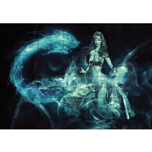 Cakapuzzle  Fantastik Svaşçı Kadın Ejderha 120 Parça Puzzle Yapboz Mdf (Ahşap)