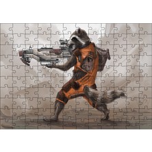 Cakapuzzle  Rocket Racoon Marvel Eşsiz Karekteri 120 Parça Puzzle Yapboz Mdf (Ahşap)