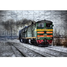 Cakapuzzle  Nostaljik Elektrikli Renkli Tren 120 Parça Puzzle Yapboz Mdf (Ahşap)