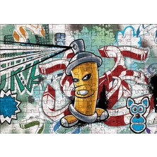 Cakapuzzle Graffiti Sokak Boyama Sanatı Sprey 120 Parça Puzzle Yapboz Mdf (Ahşap)