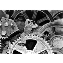 Cakapuzzle Charlie Chaplin Işçi Çarklar Modern Zamanlar 120 Parça Puzzle Yapboz Mdf (Ahşap)