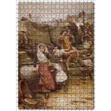 Cakapuzzle Balıkçı Köyünde Felaket Yağlıboya 120 Parça Puzzle Yapboz Mdf (Ahşap)
