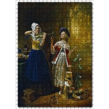 Cakapuzzle Keman Ağacı Kadın ve Çocukları Sürrealist Tablo 120 Parça Puzzle Yapboz Mdf (Ahşap)