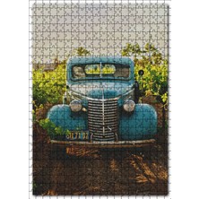 Cakapuzzle Asmalı Yolda Mavi Amerikan Kamyonet 120 Parça Puzzle Yapboz Mdf (Ahşap)