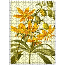 Cakapuzzle Retro Sarı Çiçek Şekilli Görsel 120 Parça Puzzle Yapboz Mdf (Ahşap)