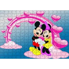 Cakapuzzle Mickey ve Minnie Mouse Fotoğraf Aşk 255 Parça Puzzle Yapboz Mdf (Ahşap)