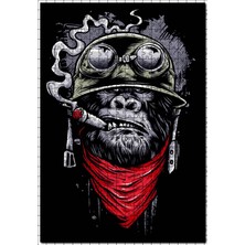 Cakapuzzle Maymun Grafiti Görsel 120 Parça Puzzle Yapboz Mdf (Ahşap)