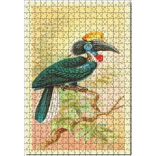 Cakapuzzle Sarı Casque Siyah Hornbill Kuş Görsli 120 Parça Puzzle Yapboz Mdf (Ahşap)