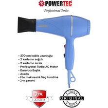 Powertec TR-501 Profesyonel Fön Makinesi 2500 W – Dayanıklı Gövde, 2 Hız Ayarı, Ergonomik Tasarım, Kuaför Kullanımına Uygun