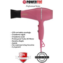 Powertec TR-501 Profesyonel Fön Makinesi 2500 W – Dayanıklı Gövde, 2 Hız Ayarı, Ergonomik Tasarım, Kuaför Kullanımına Uygun