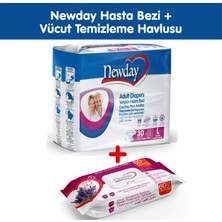 Newday Hasta Bezi Bel Bantlı Large + Newday Vücut Temizleme Havlusu (60 lı) Hediye
