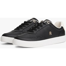 Kadın Th Monogram Plaque Court Sneakers - Siyah