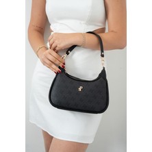Silver & Polo Silver Polo Siyah - Siyah Monogram Kadın Omuz Çantası SP1180