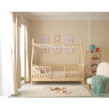 Hobby Wood Casia - Natural Kızılderili Çatılı Montessori Karyola