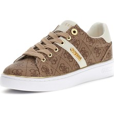 Kadın Britz Monogram Desenli Metalik Detaylı Sneaker - Bej
