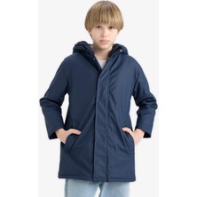 DeFacto Erkek Çocuk Su Geçirmez Kapüşonlu Pelüş Astar Yağmurluk C4315A825AU