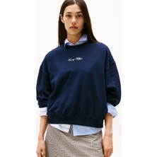 Kadın Regular Fit Bisiklet Yaka Sweatshirt - Lacivert