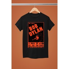 Bob Dylan Baskılı Pamuklu Kısa Kollu Regular Kalıp Rock Tshirt