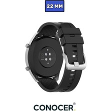 Huawei Watch Ultimate Keşif Siyahı Uyumlu Yumuşak Silikon Desenli Kordon Kayış (22MM)