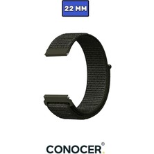 Huawei Watch Ultimate Keşif Siyahı Uyumlu Dokuma Cırtlı Spor Kordon Kayış (22MM)