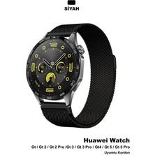 Huawei Watch Ultimate Keşif Siyahı Uyumlu Hasır Metal Kordon Kayış (22MM)