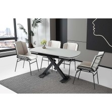 Yuvaset Home Mobilgen 4 Adet Yonca Sandalye 130+52 Still  HG Açılabilir Masa Takımı