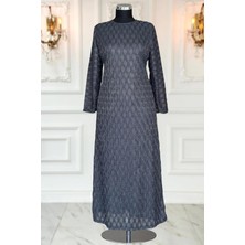 Amine Hüma Mahi Dantel Abiye Elbise Antrasit