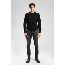 Newdwade Erkek O Yaka Sweatshirt Siyah