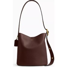 Bleecker Bucket Çanta Doğal Deri ve Altın Detaylı Lüks Tasarım