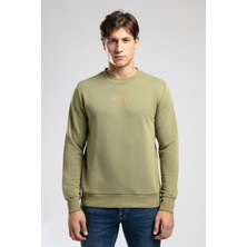 Frose Erkek O Yaka Sweatshirt Açık Haki