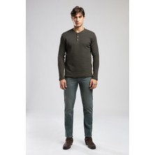 Hevasa Erkek Patlı Sweatshirt Haki