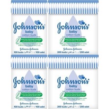 Johnson's Baby Kulak Temizleme Çubuğu 100 Adet + 200 Adet Toplam 600 Adet (Karma Set)