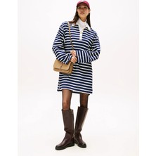 Tommy Hilfiger Altın Düğmeli Rugby Penye Kadın Elbise WW0WW483920Y7