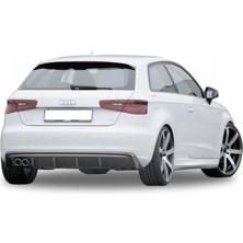 Audi A3 8V 2012 - 2016 Custom Arka Tampon Eki - Difüzör (Plastik)