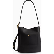 Bleecker Bucket Çanta Doğal Deri ve Altın Detaylı Lüks Tasarım