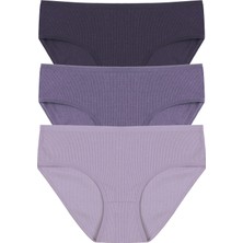 Kadın 3'lü Desenli Kaşkorse Pamuklu Yüksek Bel Bato