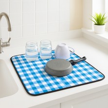 Homing Bulaşık Kurutma Örtüsü Mavi Kareli Çift Taraflı 242217