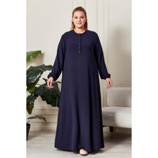 Kadın Büyük Beden Düğmeli Babanne Elbisesi