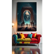 Özkacar Group Antik Mısır Portal Ev Duvar Salon Güzellik Salonu Ofis Dükkan Dekarasyon Kanvas Tablo