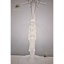 ARTMEK3D Araba Iskelet Dikiz Ayna Süsü (Beyaz 25 cm Zincir Dahil)
